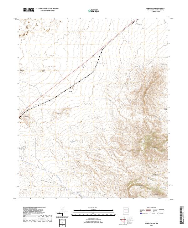 US Topo 7.5-minute map for Cub Mountain NM