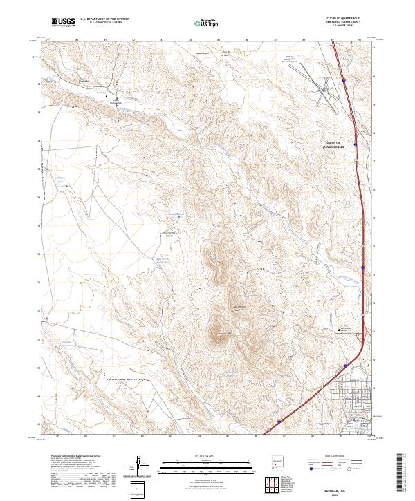 US Topo 7.5-minute map for Cuchillo NM