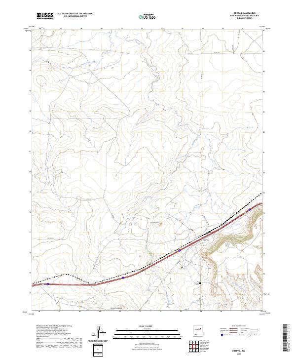 US Topo 7.5-minute map for Cuervo NM