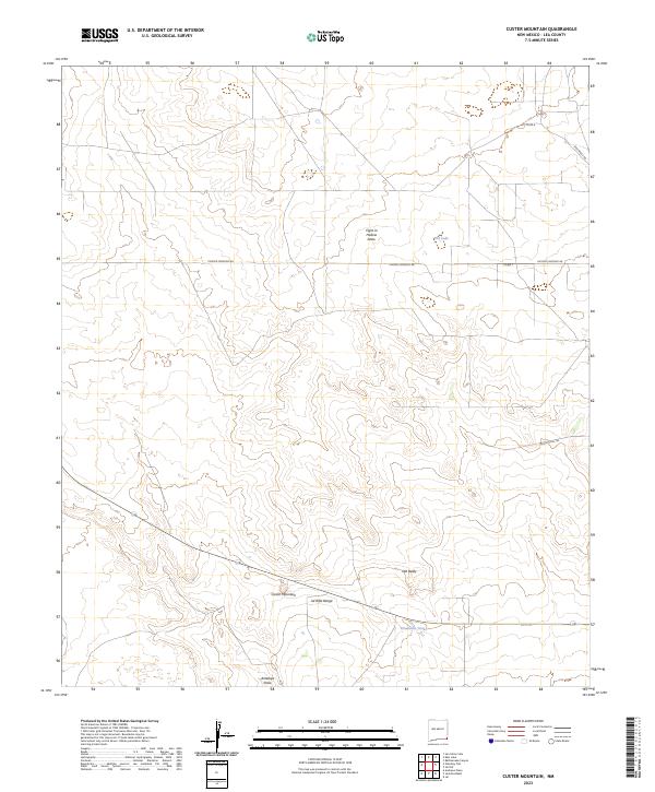 US Topo 7.5-minute map for Custer Mountain NM
