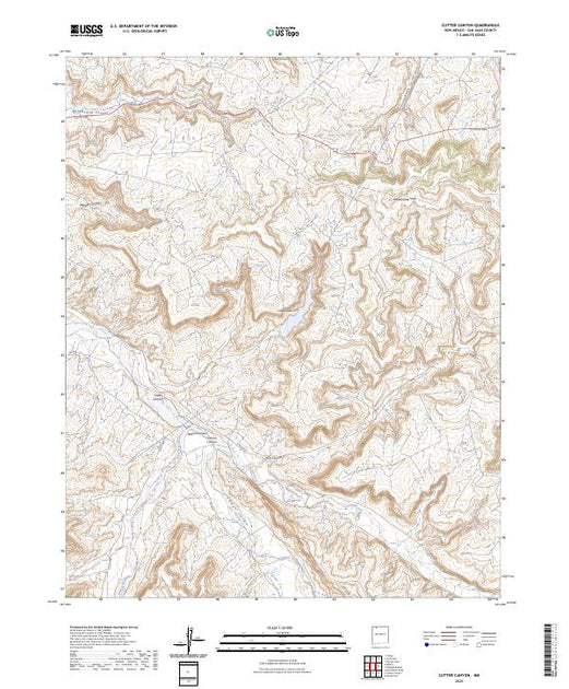 US Topo 7.5-minute map for Cutter Canyon NM – American Map Store