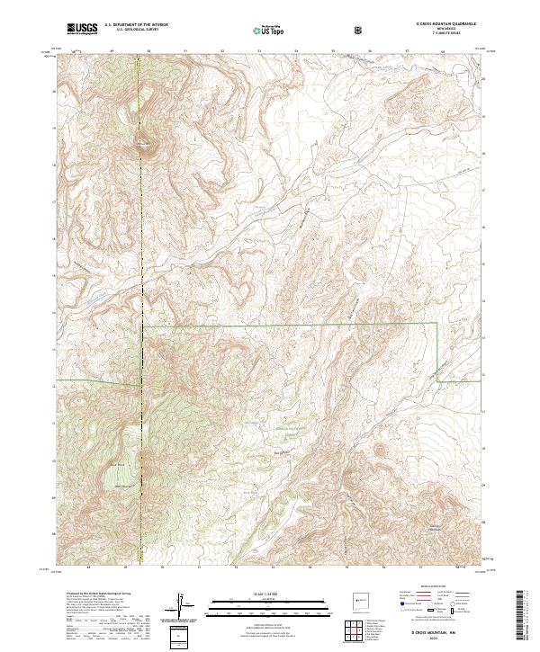 US Topo 7.5-minute map for D Cross Mountain NM