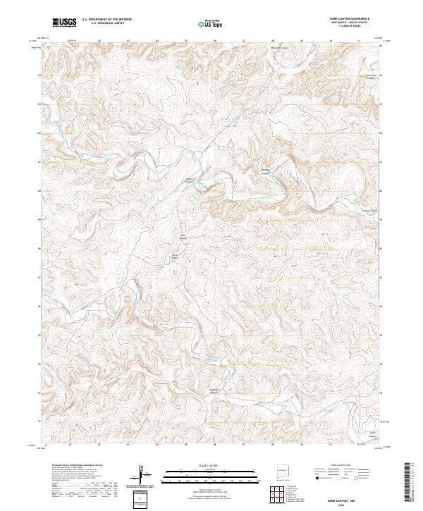 US Topo 7.5-minute map for Dark Canyon NM
