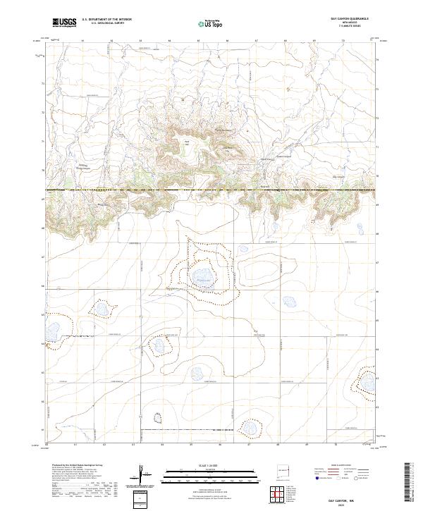 US Topo 7.5-minute map for Day Canyon NM