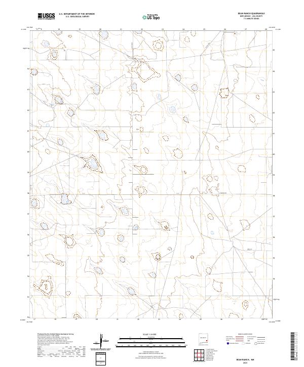 US Topo 7.5-minute map for Dean Ranch NM