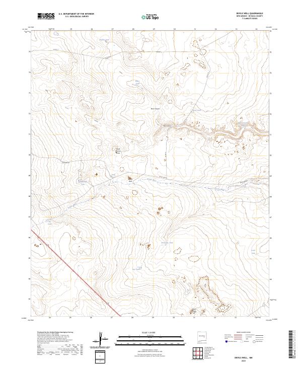 US Topo 7.5-minute map for Devils Well NM