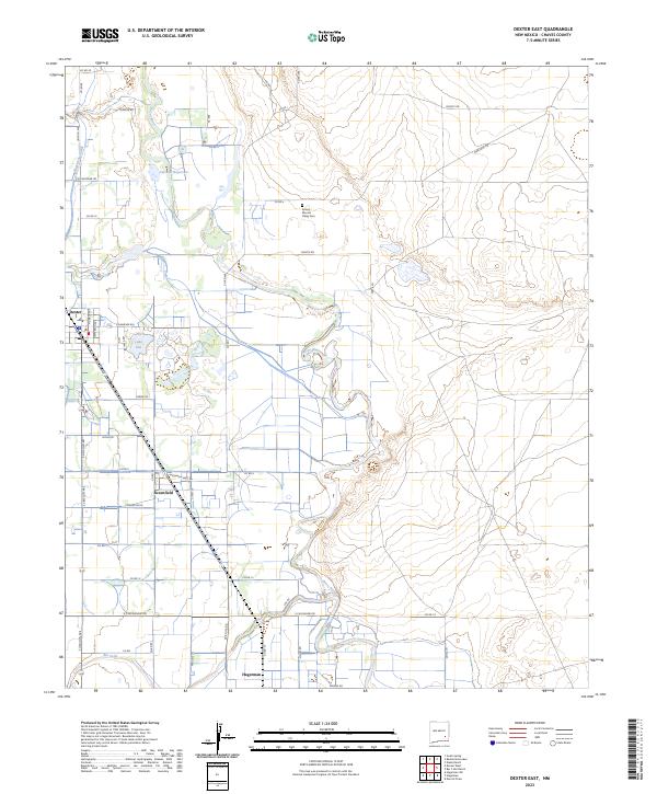 US Topo 7.5-minute map for Dexter East NM