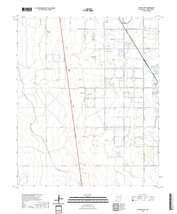 US Topo 7.5-minute map for Dexter West NM