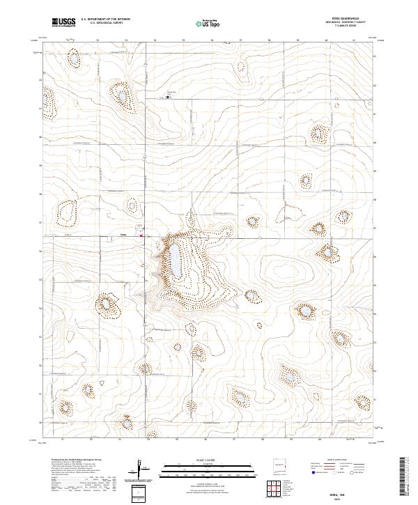 US Topo 7.5-minute map for Dora NM