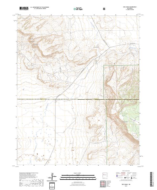 US Topo 7.5-minute map for Dos Lomas NM