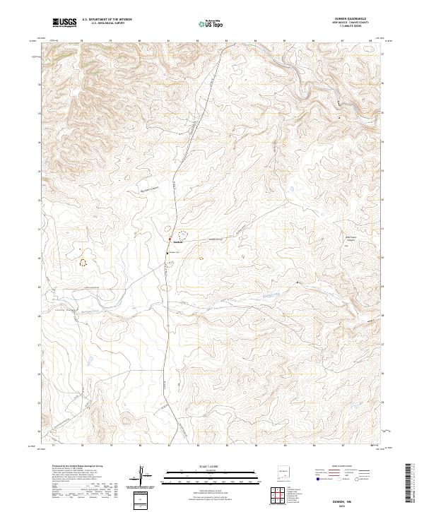 US Topo 7.5-minute map for Dunken NM