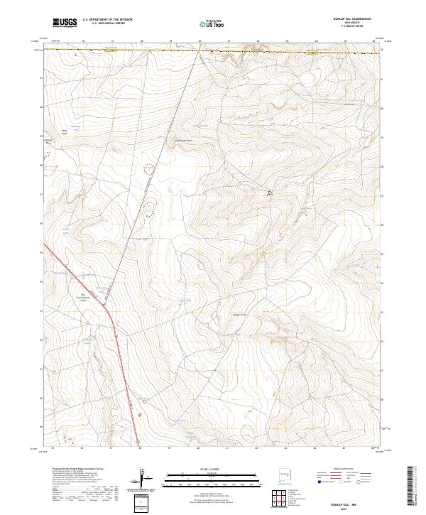 US Topo 7.5-minute map for Dunlap Sill NM