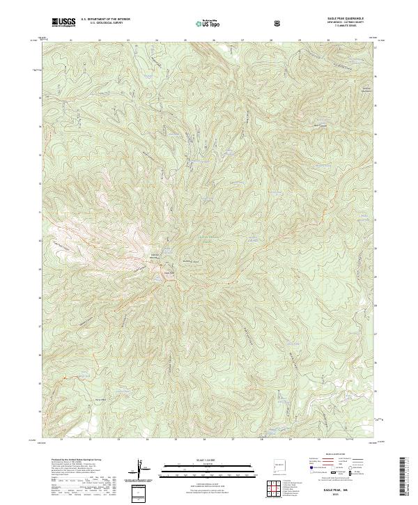 US Topo 7.5-minute map for Eagle Peak NM