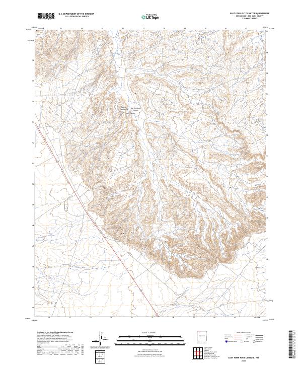 US Topo 7.5-minute map for East Fork Kutz Canyon NM