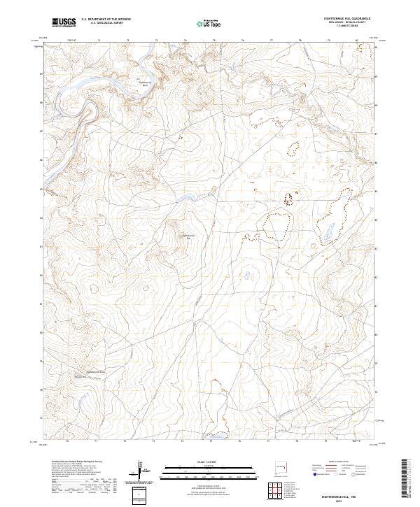 US Topo 7.5-minute map for Eighteenmile Hill NM