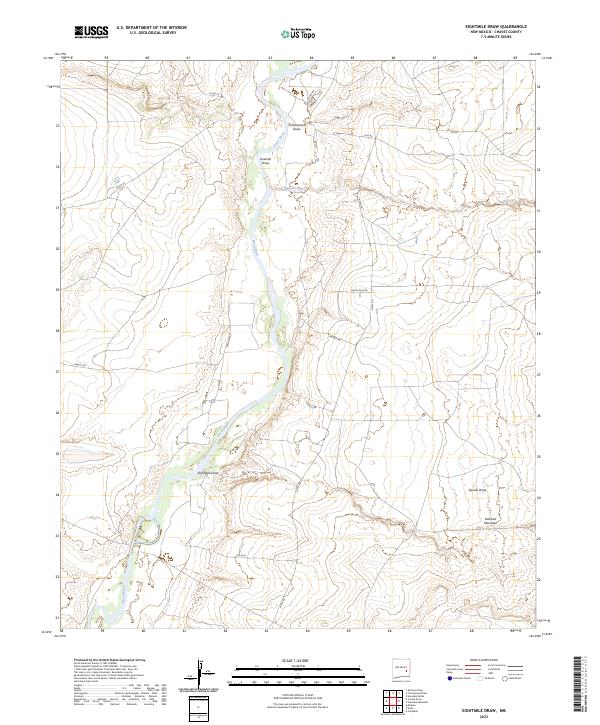 US Topo 7.5-minute map for Eightmile Draw NM