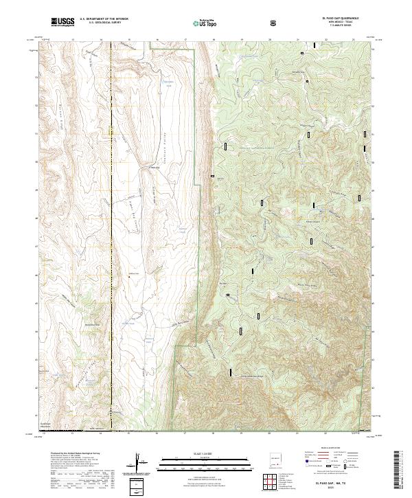 US Topo 7.5-minute map for El Paso Gap NMTX