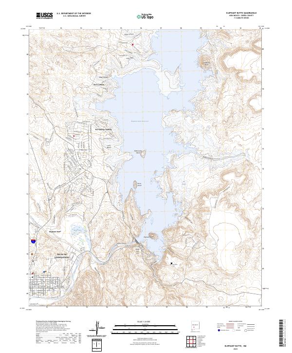 US Topo 7.5-minute map for Elephant Butte NM