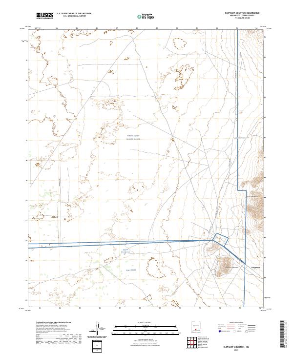 US Topo 7.5-minute map for Elephant Mountain NM