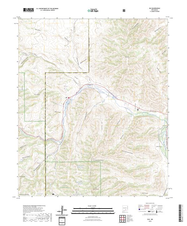 US Topo 7.5-minute map for Elk NM