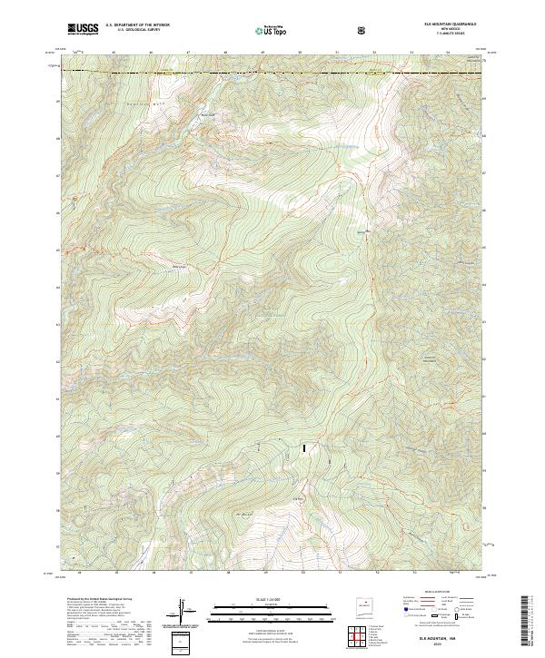 US Topo 7.5-minute map for Elk Mountain NM