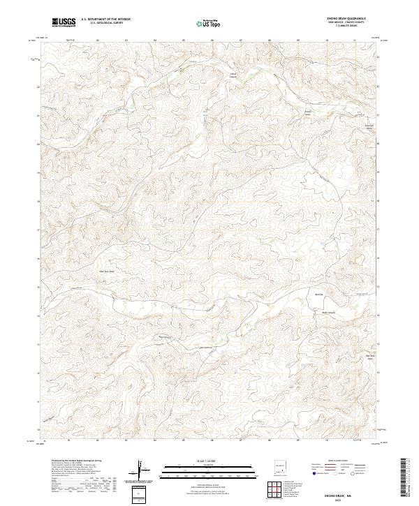 US Topo 7.5-minute map for Encino Draw NM