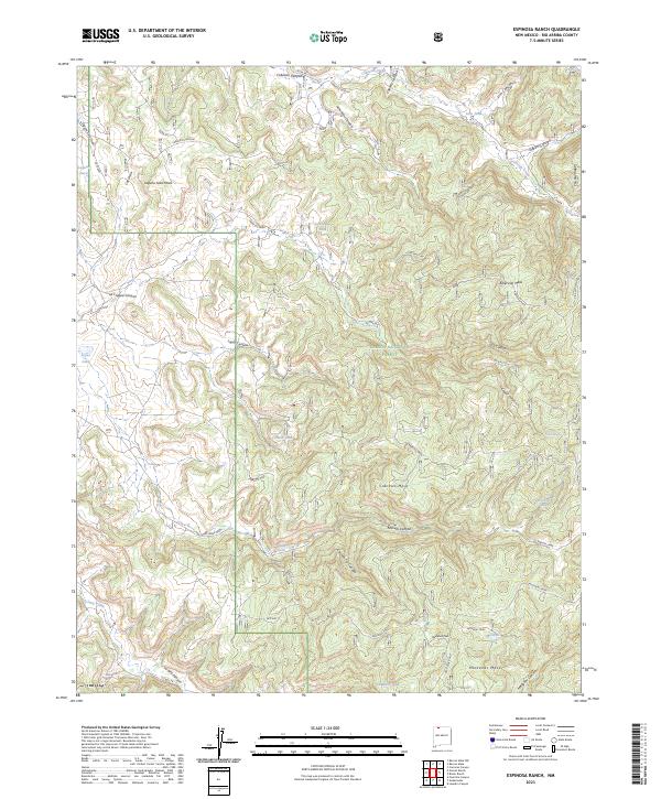 US Topo 7.5-minute map for Espinosa Ranch NM