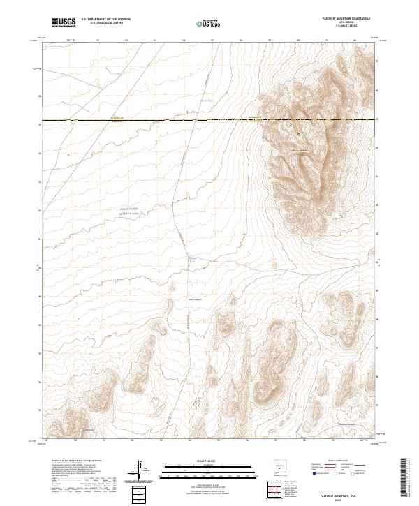 US Topo 7.5-minute map for Fairview Mountain NM