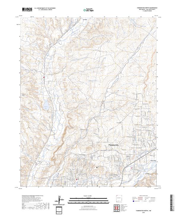 US Topo 7.5-minute map for Farmington North NM