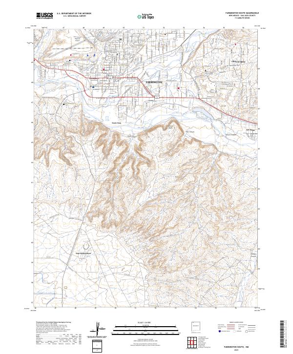US Topo 7.5-minute map for Farmington South NM