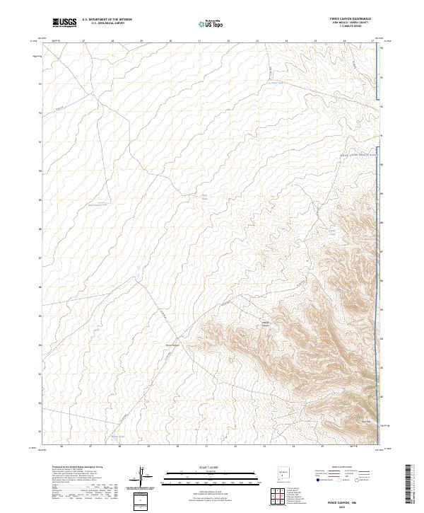 US Topo 7.5-minute map for Fence Canyon NM