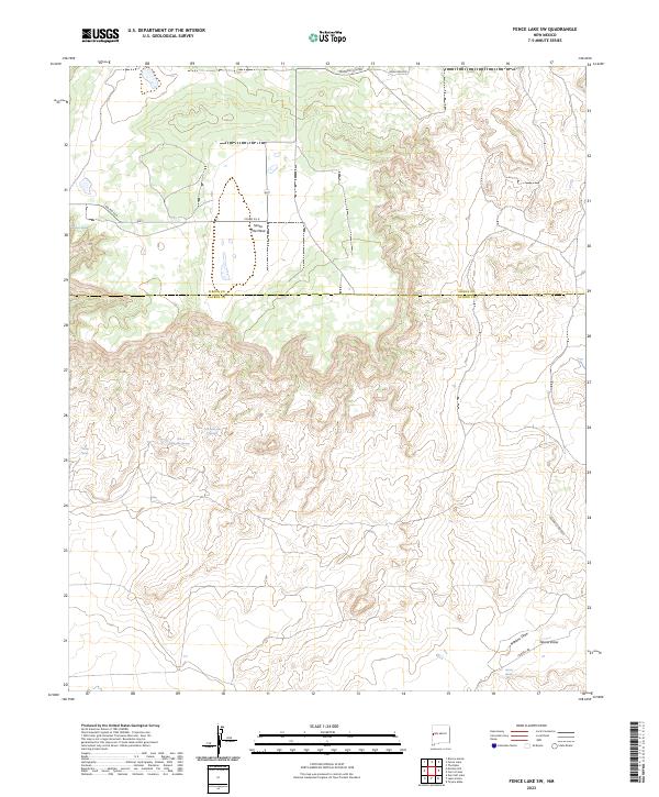 US Topo 7.5-minute map for Fence Lake SW NM