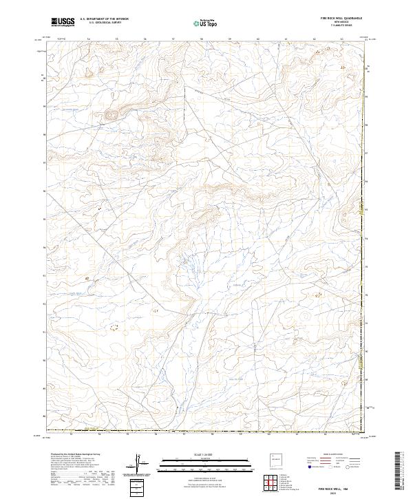US Topo 7.5-minute map for Fire Rock Well NM