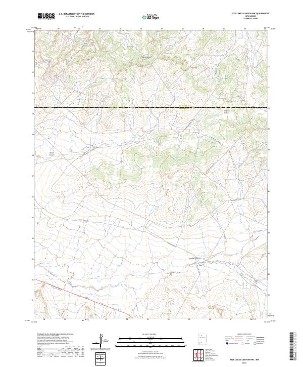 US Topo 7.5-minute map for Five Lakes Canyon NW NM