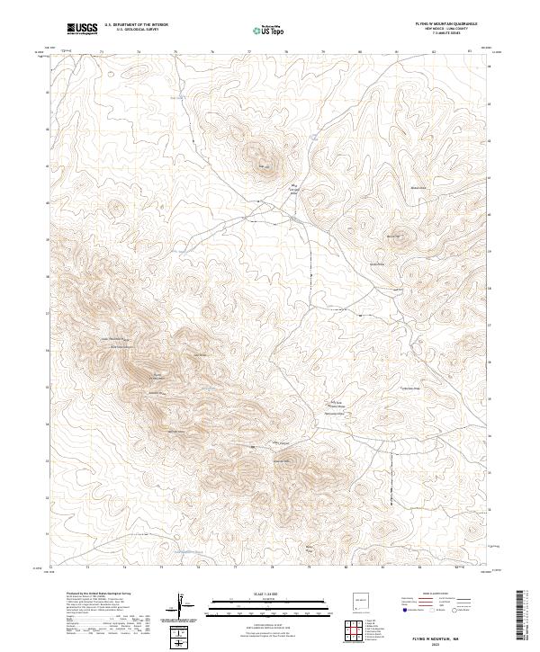 US Topo 7.5-minute map for Flying W Mountain NM