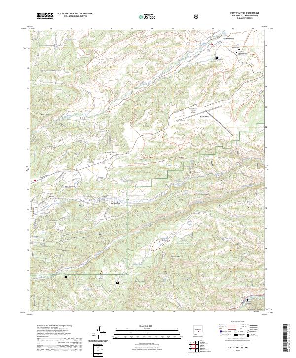 US Topo 7.5-minute map for Fort Stanton NM