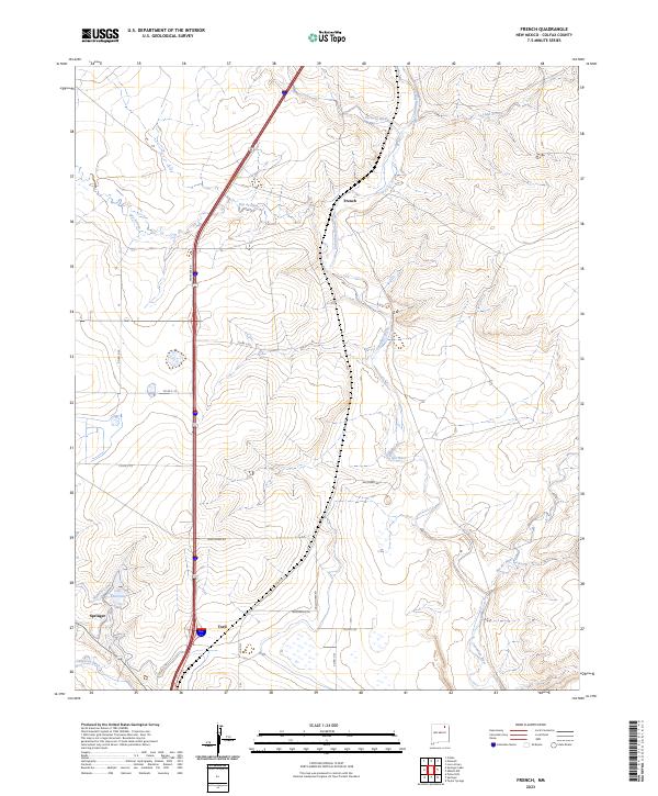 US Topo 7.5-minute map for French NM