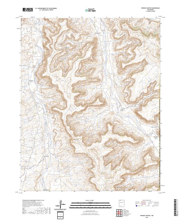 US Topo 7.5-minute map for Fresno Canyon NM