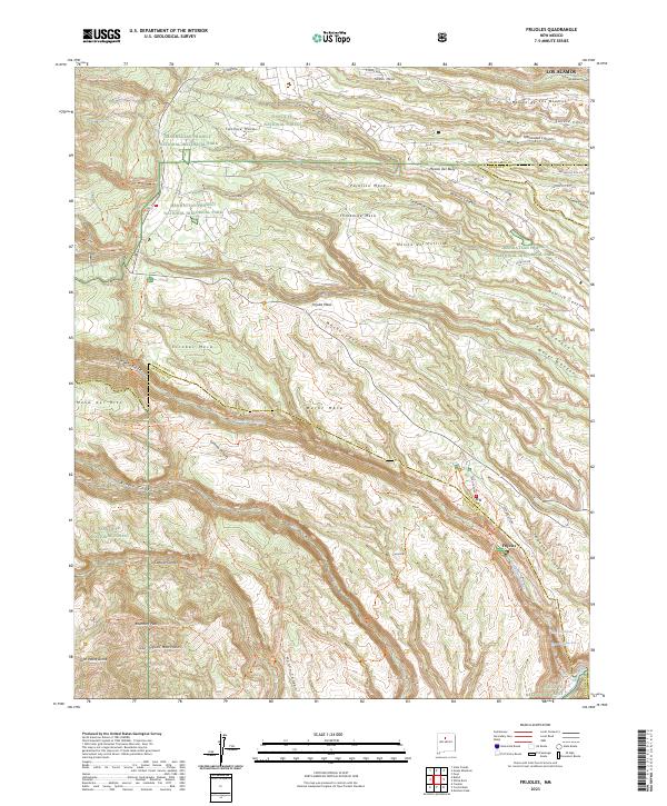 US Topo 7.5-minute map for Frijoles NM
