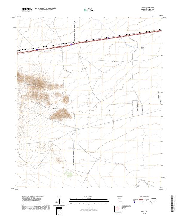 US Topo 7.5-minute map for Gage NM