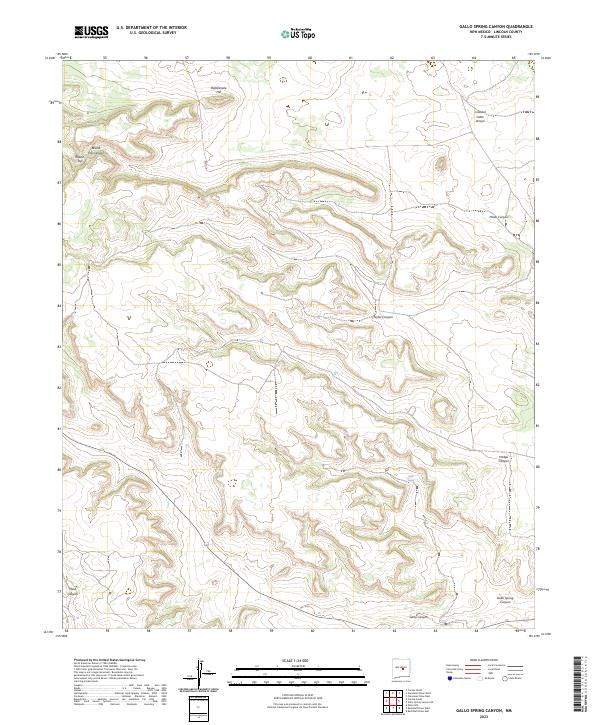 US Topo 7.5-minute map for Gallo Spring Canyon NM