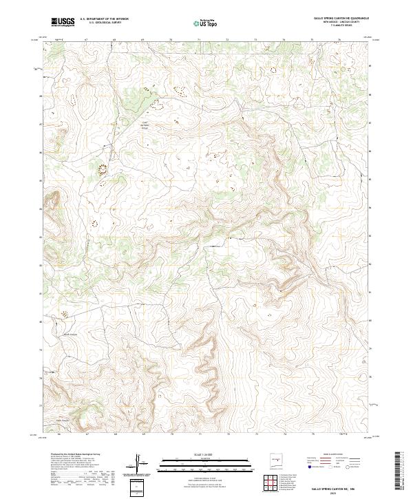 US Topo 7.5-minute map for Gallo Spring Canyon NE NM
