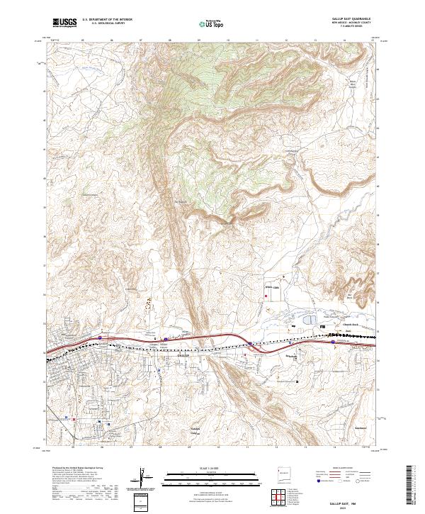 US Topo 7.5-minute map for Gallup East NM