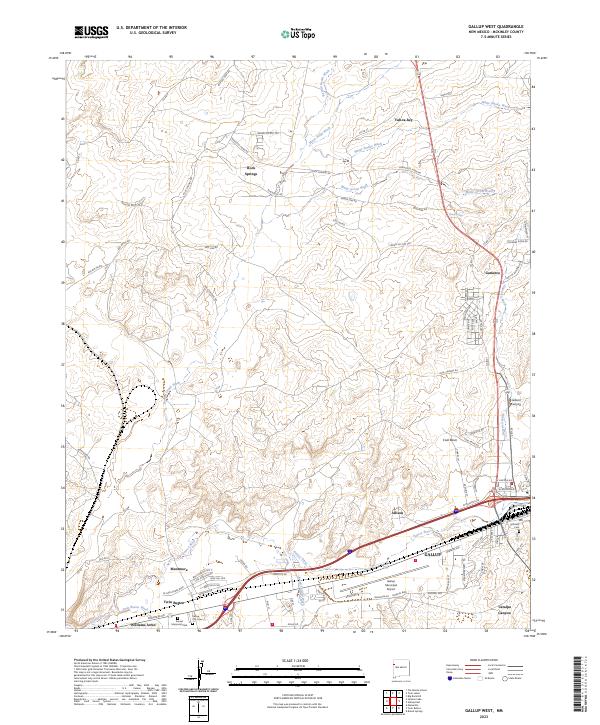 US Topo 7.5-minute map for Gallup West NM