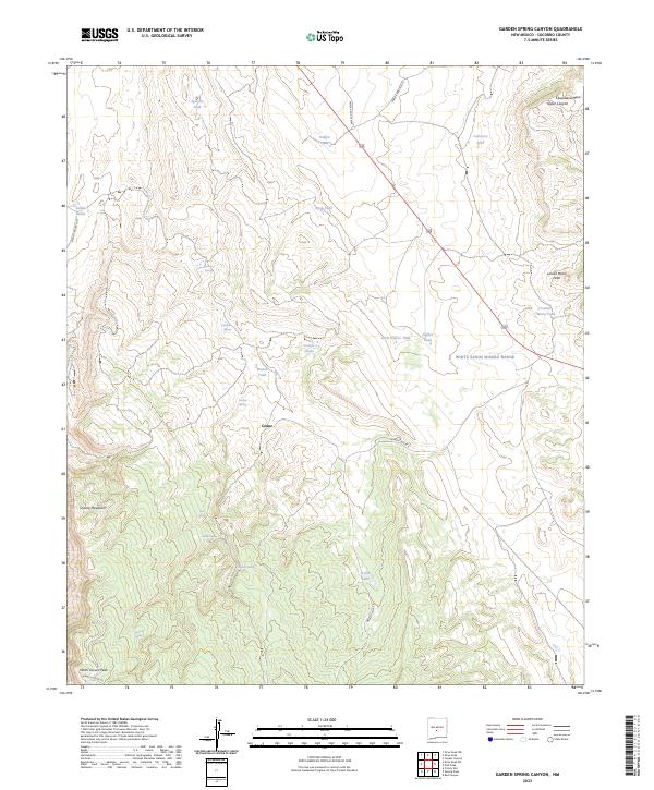 US Topo 7.5-minute map for Garden Spring Canyon NM