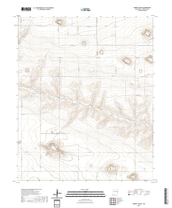 US Topo 7.5-minute map for Garrett Ranch NM