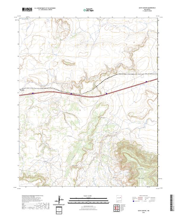 US Topo 7.5-minute map for Gate Canyon NM