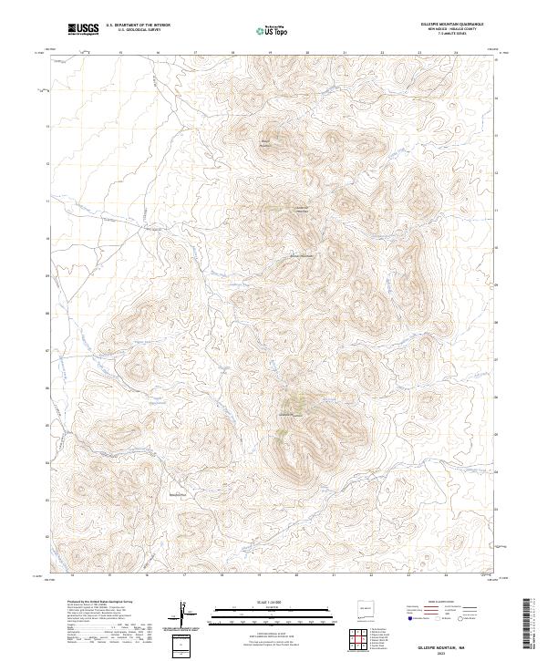 US Topo 7.5-minute map for Gillespie Mountain NM
