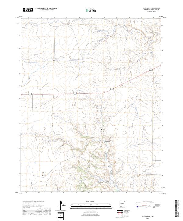 US Topo 7.5-minute map for Goat Canyon NM
