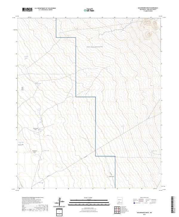 US Topo 7.5-minute map for Goldenburg Draw NM